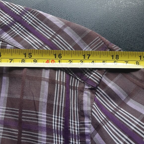 Harry Rosen SZ M Purple Plaid Lightweight Cotton LS Men's Button Up Shirt - Picture 12 of 14